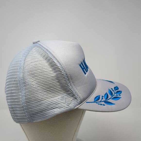 Hawaii Snapback Mesh Back Rope Trucker Hat Gray One Size Embroidered - Picture 5 of 10